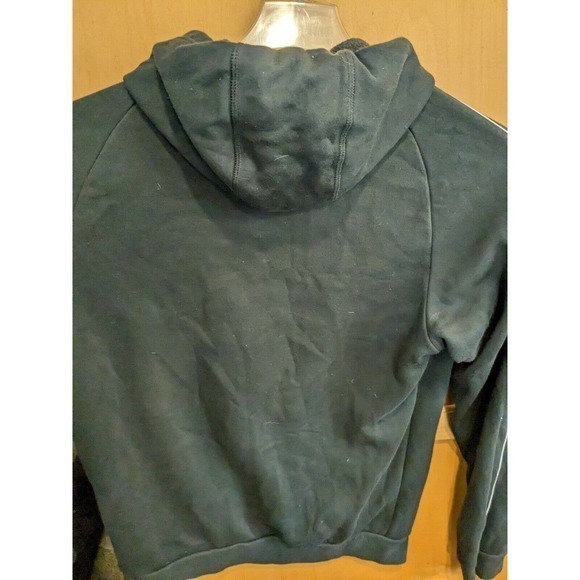 Adidas Hoodie Mens Small Black‎ White Sport Essentials Striped Sweatshirt - Picture 2 of 3